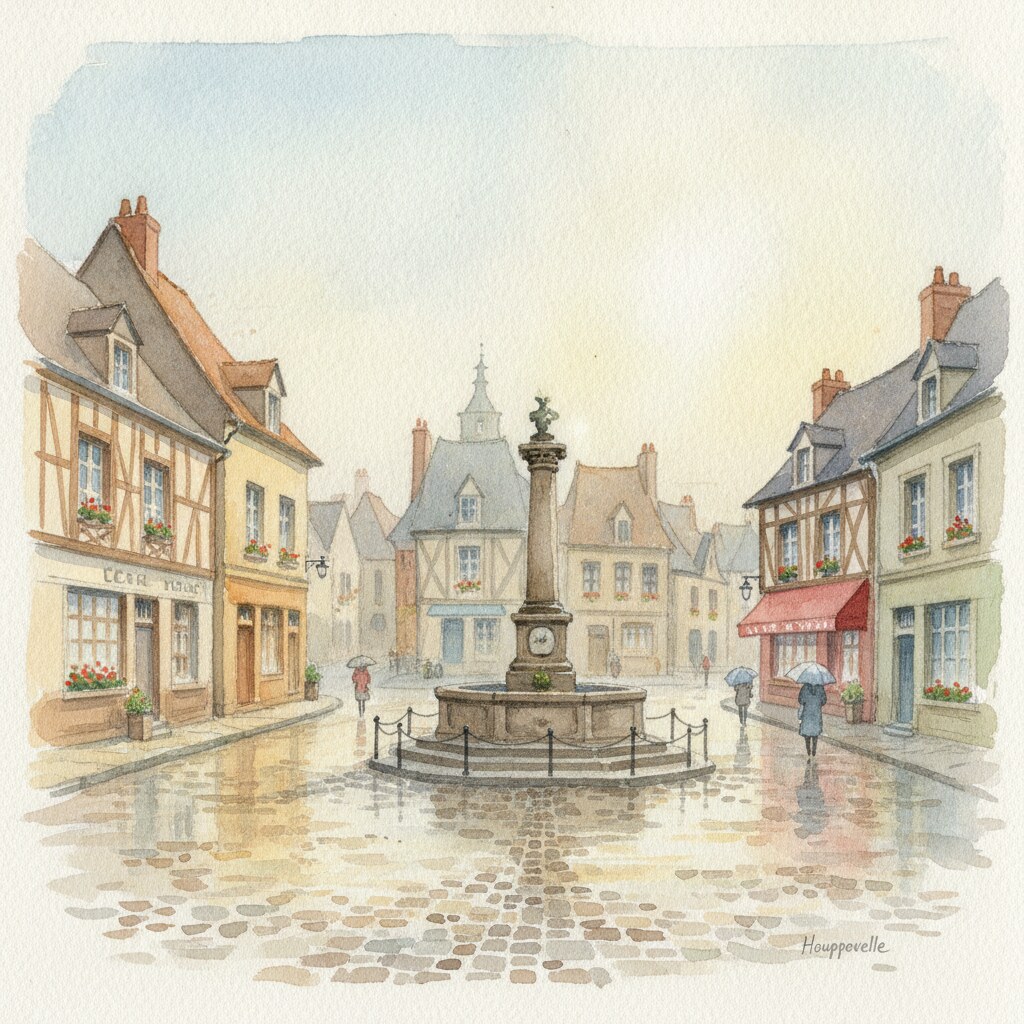 Houppeville — aquarelle — France