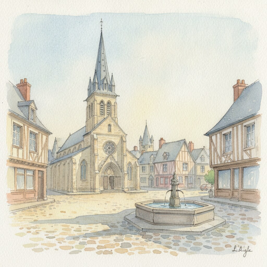 L'Aigle — aquarelle — France