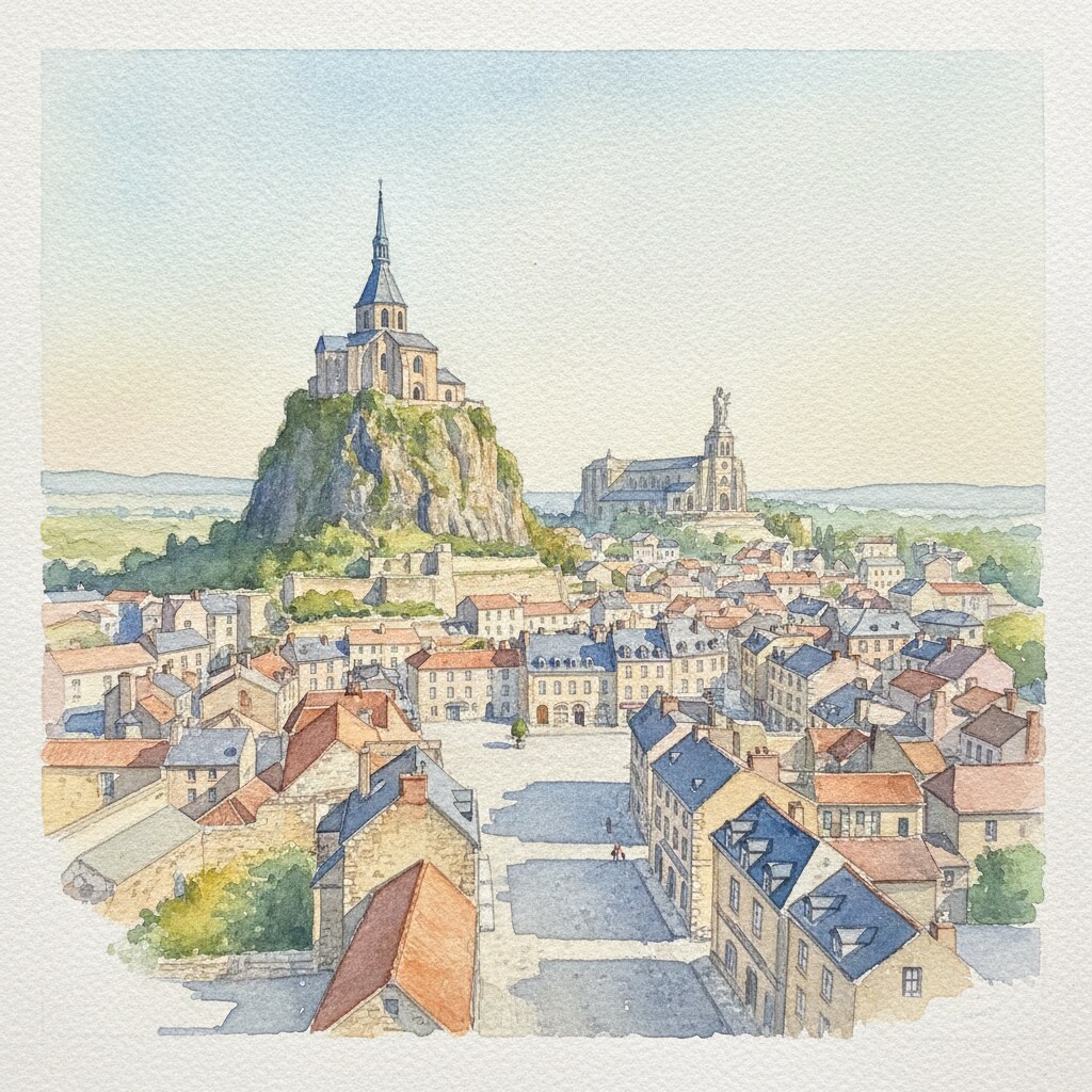 Le Puy-en-Velay — aquarelle — France