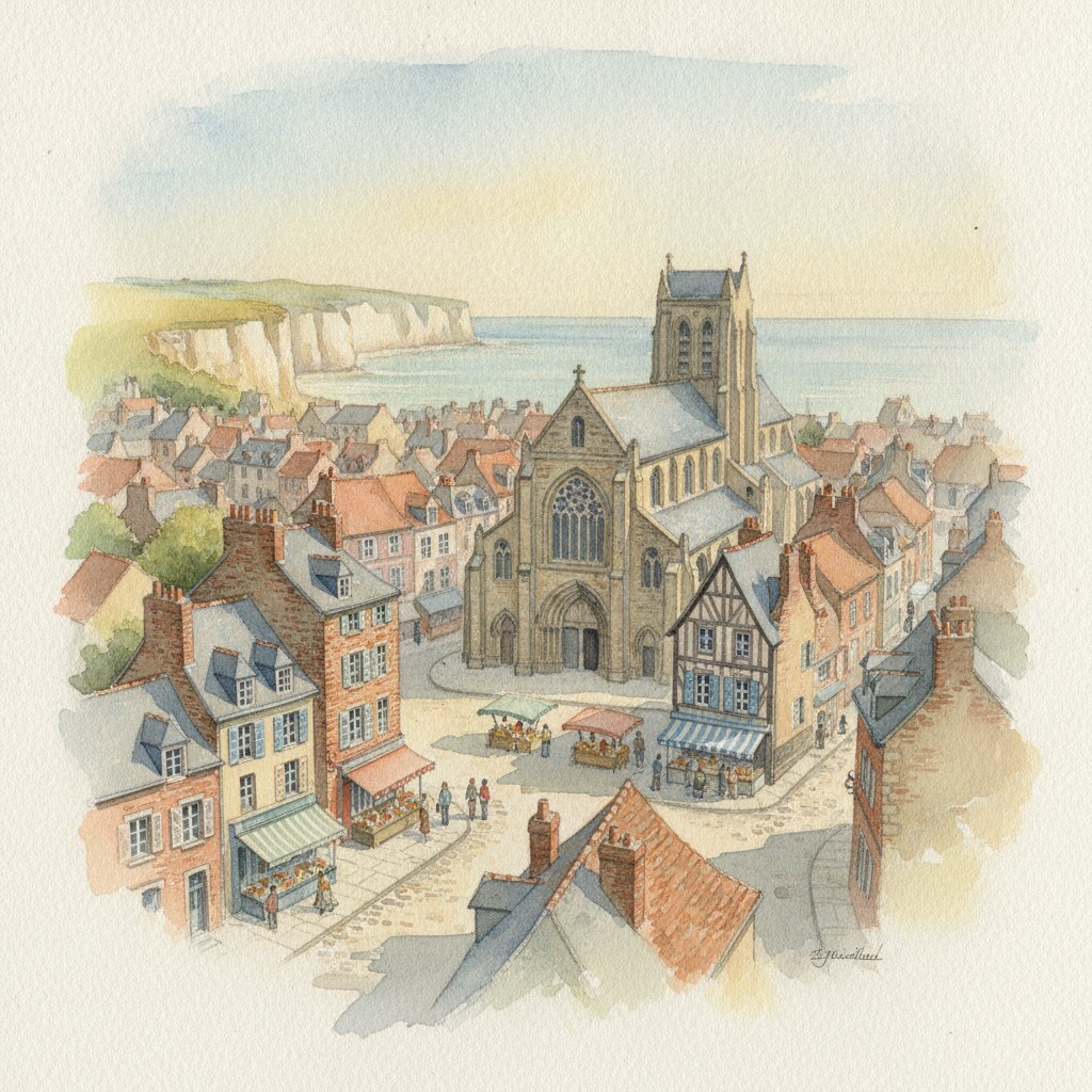 Le Tréport — aquarelle — France