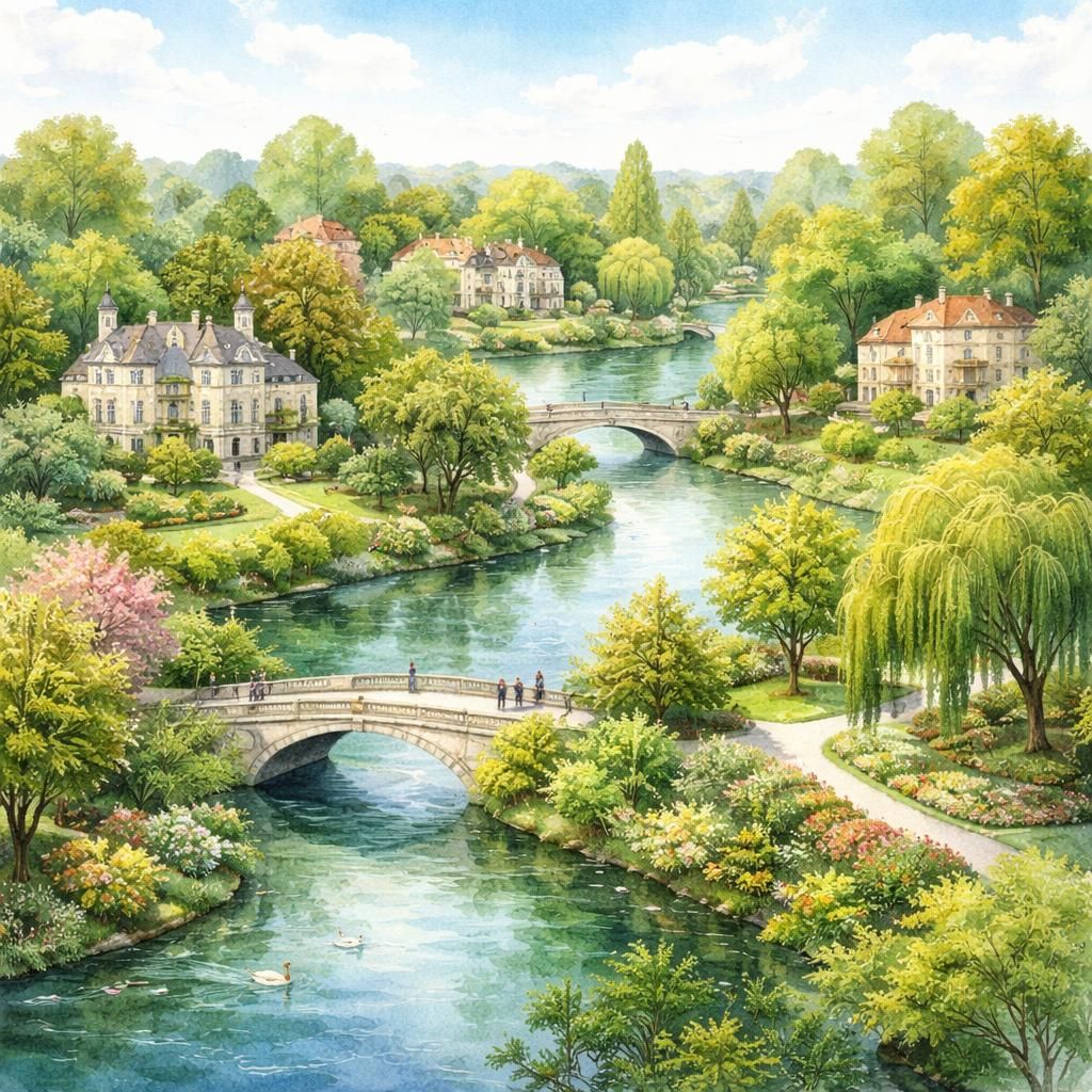 Le Vésinet — aquarelle — France