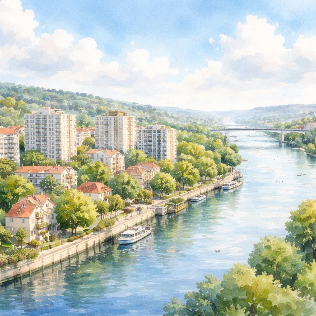 Les Mureaux — aquarelle — France
