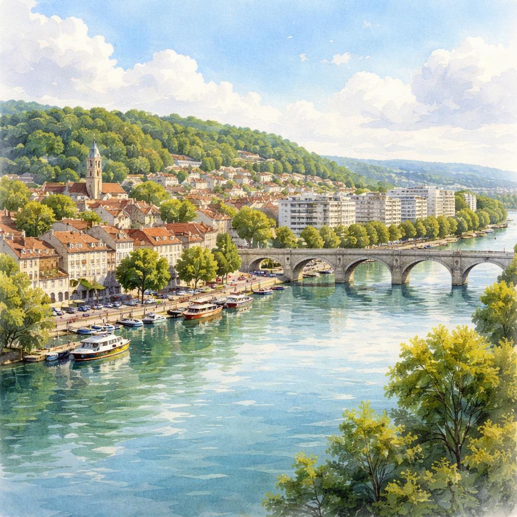 Limay — aquarelle — France