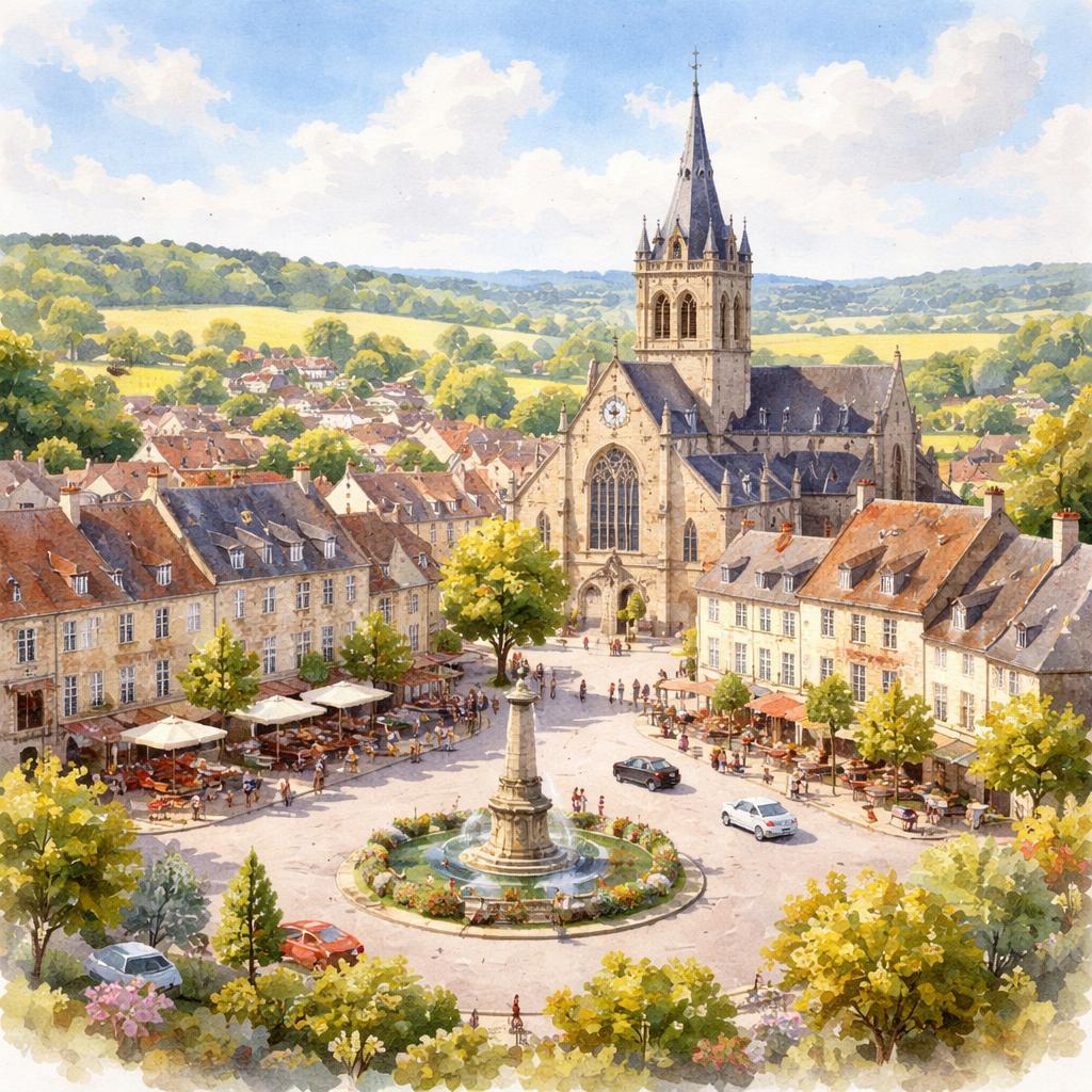 Magny-en-Vexin — aquarelle — France