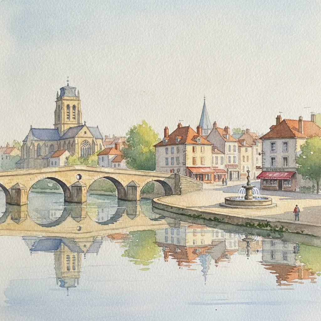 Meulan-en-Yvelines — aquarelle — France