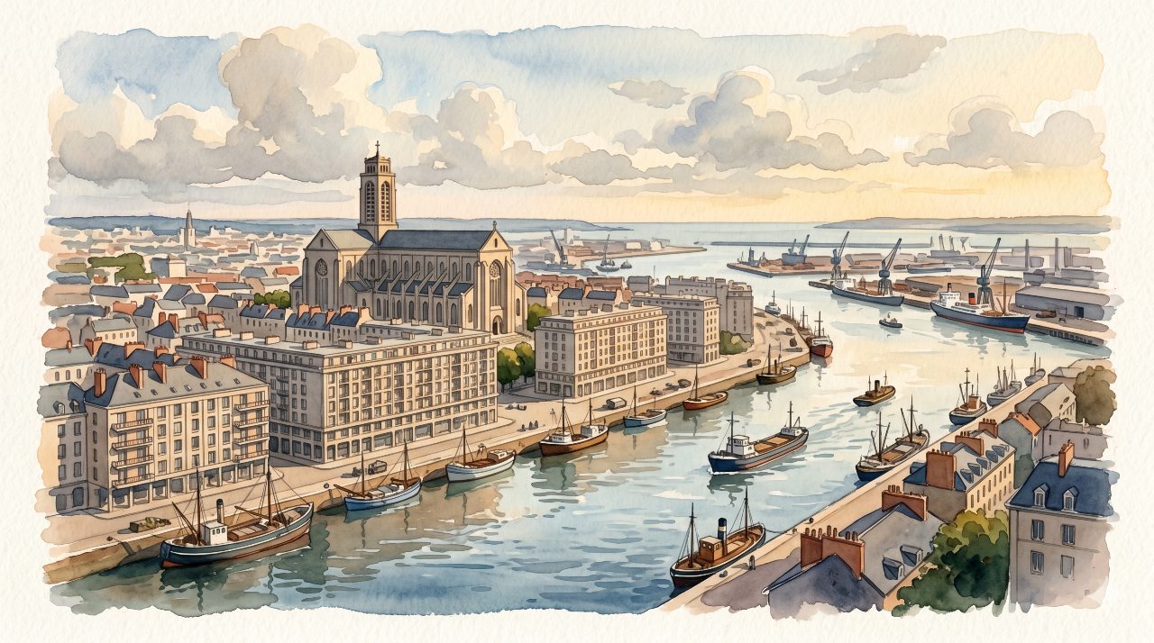 Nantes — aquarelle — France