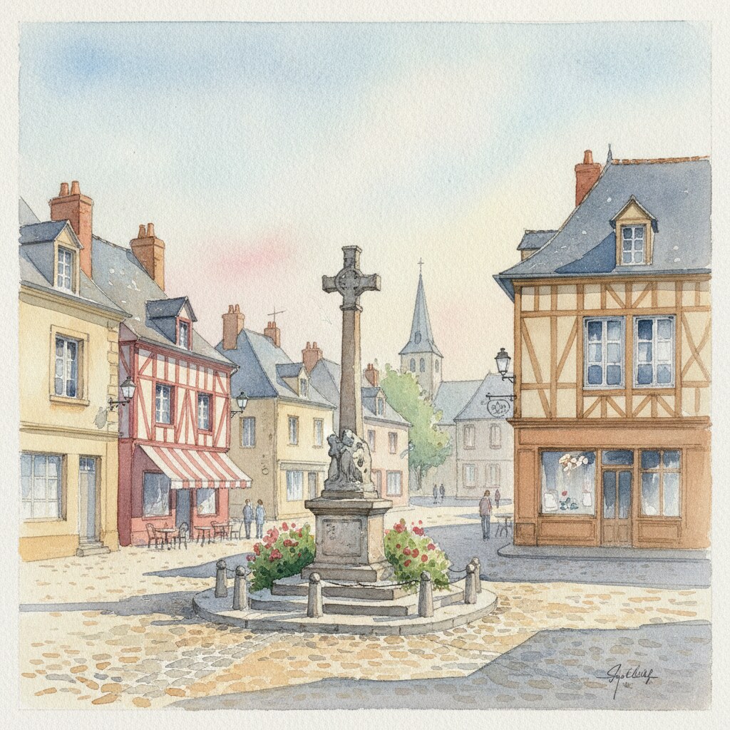 Nassandres sur Risle — aquarelle — France