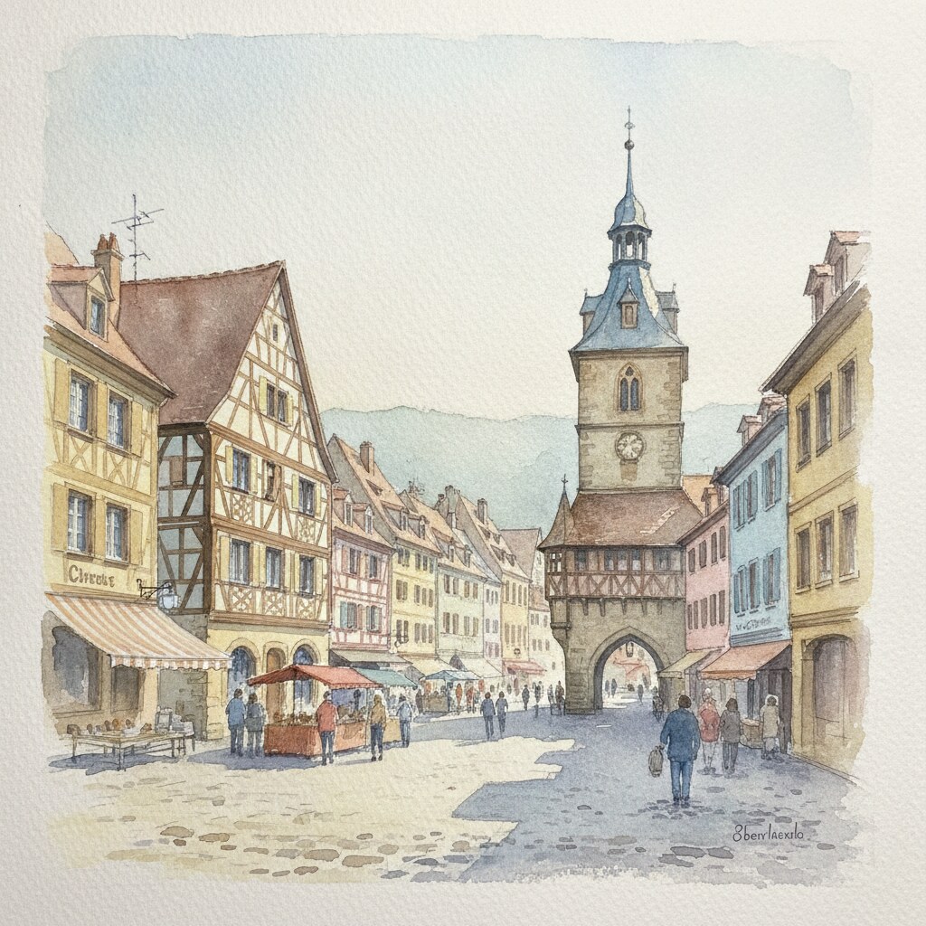 Obernai — aquarelle — France