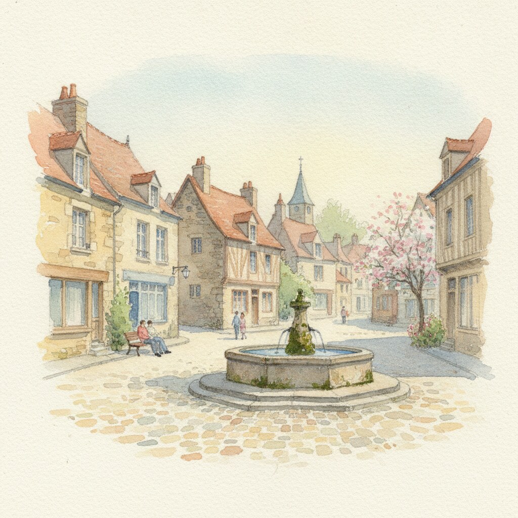 Pîtres — aquarelle — France