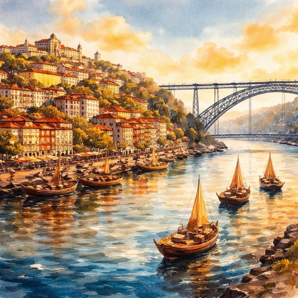 Porto — aquarelle — Portugal