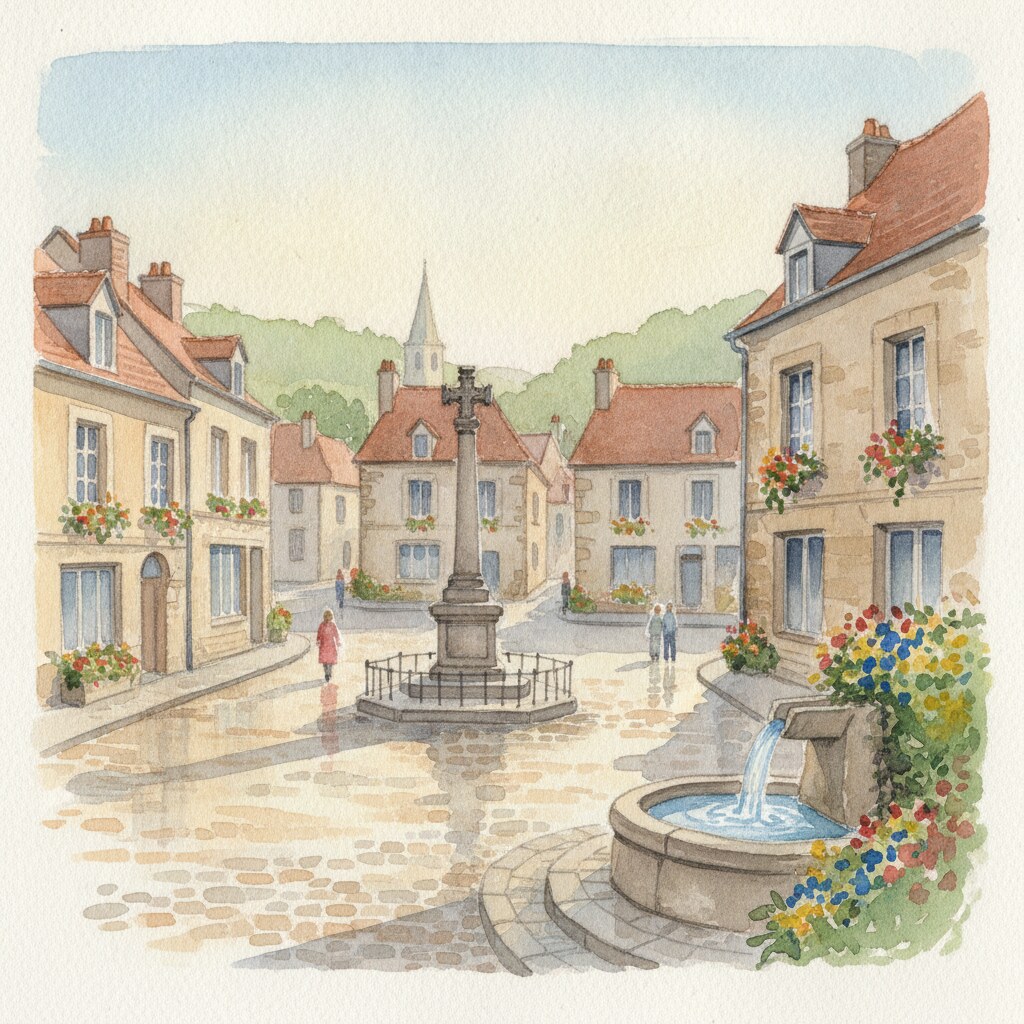 Potigny — aquarelle — France