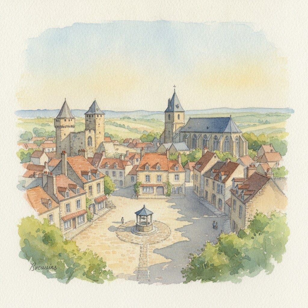 Provins — aquarelle — France