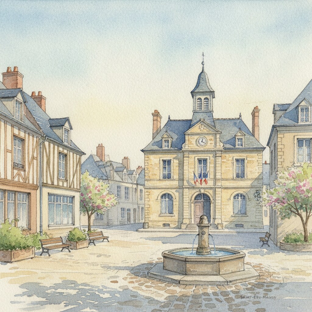 Saint-Étienne-du-Rouvray — aquarelle — France