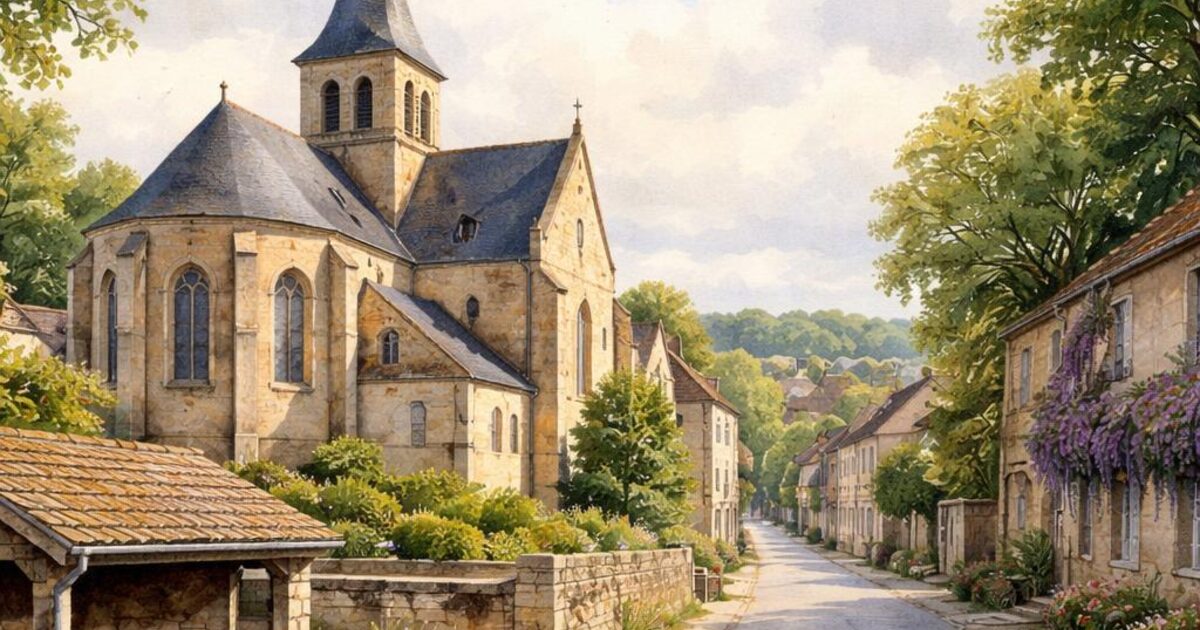 Soindres — aquarelle — France
