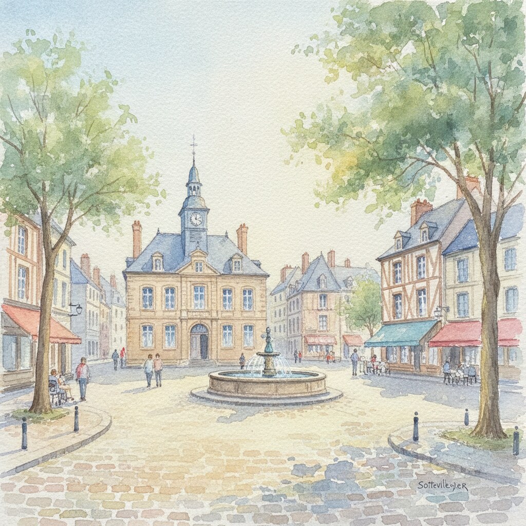 Sotteville-lès-Rouen — aquarelle — France