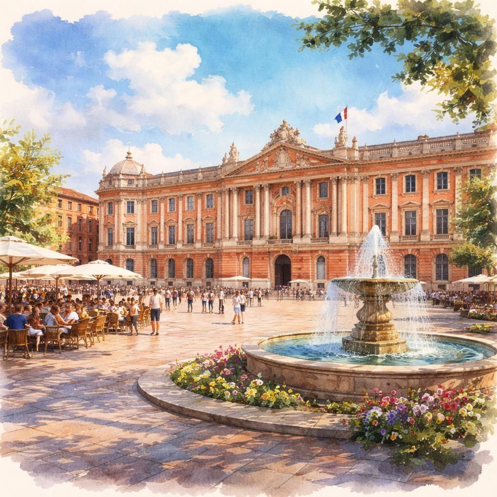 Toulouse — aquarelle — France