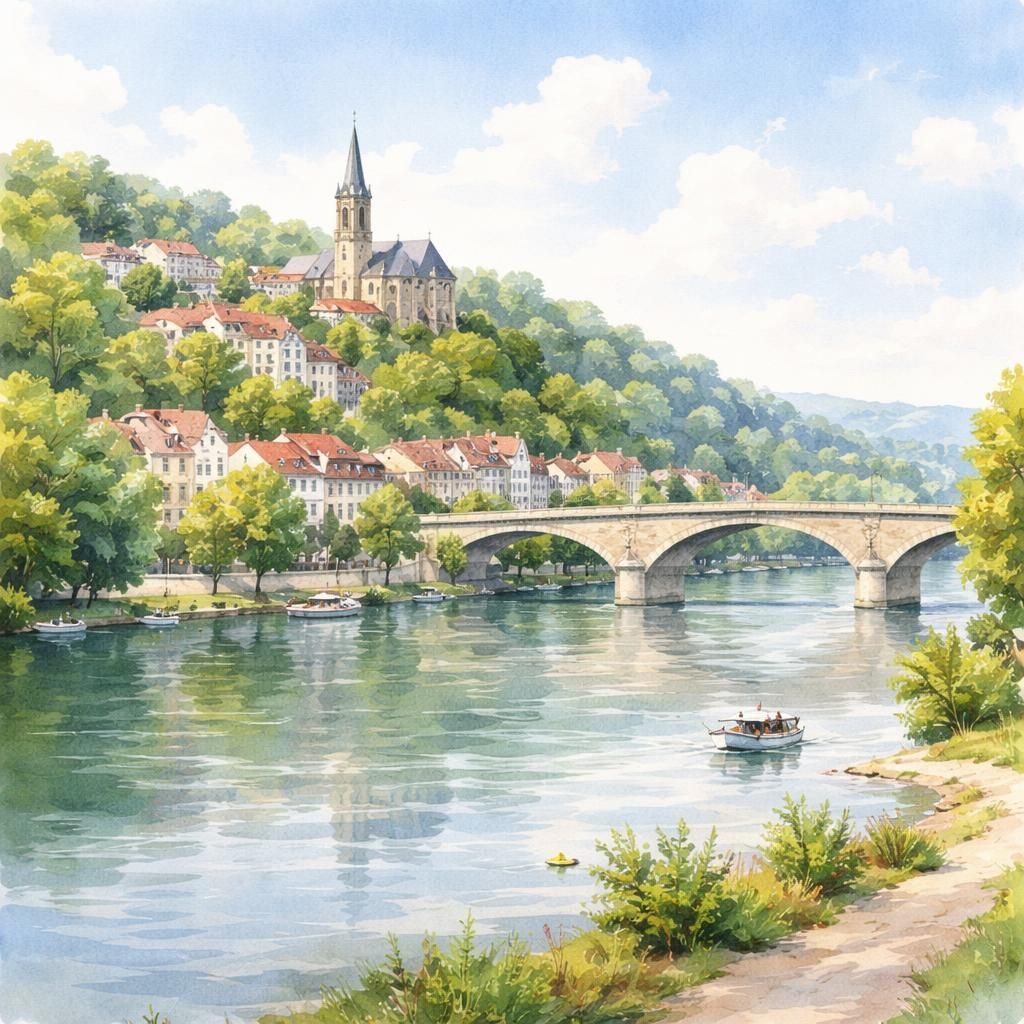 Triel-sur-Seine — aquarelle — France