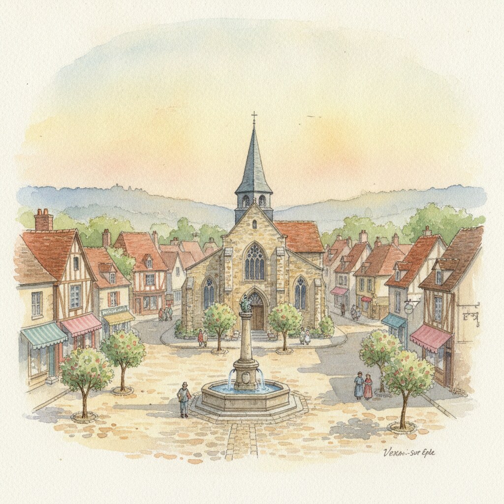 Vexin-sur-Epte — aquarelle — France