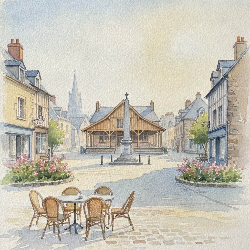 Yvetot — aquarelle — France